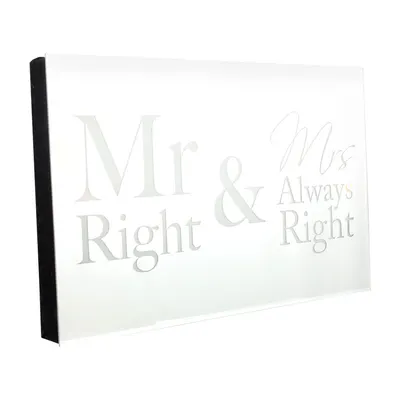 Placa cu oglinda led - Mr & Mrs Right