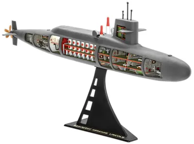 Model asamblat Revell Militar: Nave - Submarin S.S.B. Abraham Lincoln