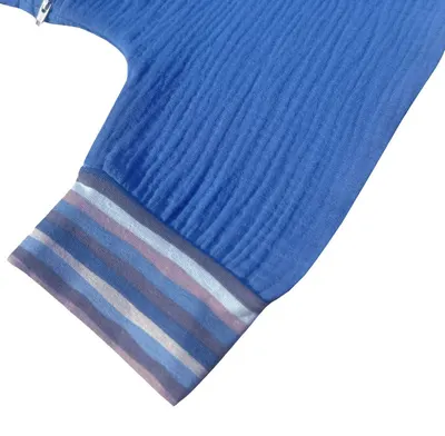 Sac de dormit cu picioruse 0.3 tog din muselina Deep Blue 80 cm