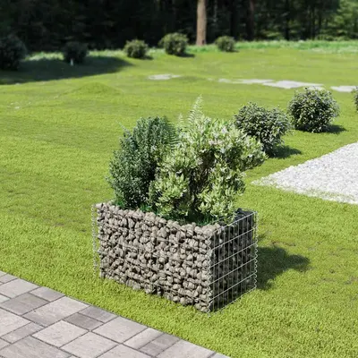 vidaXL Strat înălțat gabion, 90 x 50 x 50 cm, oțel galvanizat