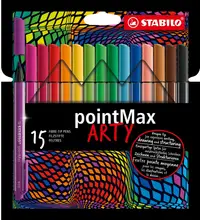 Pixuri marcatoare Stabilo Arty - pointMax, 15 culori