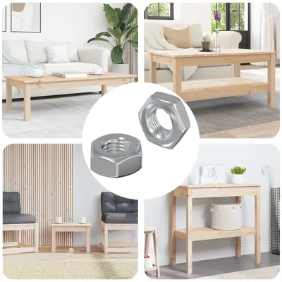 vidaXL Piuliță hexagonală 2 buc. Argintiu m8 Metal