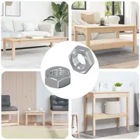 vidaXL Piuliță hexagonală 2 buc. Argintiu m8 Metal