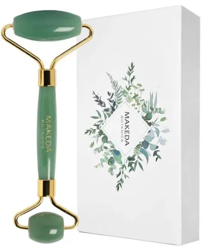 Makeda Botanics Rolă dublă de masaj facial, aventurină verde