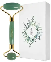 Makeda Botanics Rolă dublă de masaj facial, aventurină verde