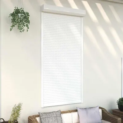 vidaXL Obturator rulant Manual Alb 110 x 220 cm Aluminiu și Poliuretan