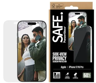 Protector de sticlă PanzerGlass - Safe, iPhone 17/16 Pro, transparent