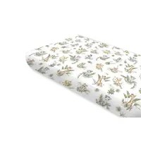 Cearceaf cu elastic, Qmini, Pentru pat 160x80 cm, Din bumbac certificat Oeko Tex Standard 100, Safari