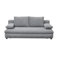 Canapea extensibila OLIMP, 3 locuri, cu arcuri si lada depozitare, gri deschis, 203x100x85 cm