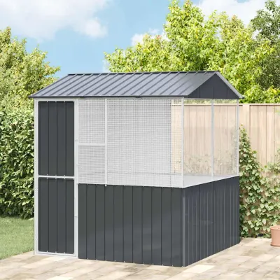 vidaXL Cușcă pentru păsări Antracit 215 x 209 x 230 cm Oțel Galvanizat