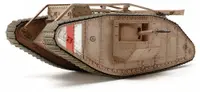 Model de asamblat Tamiya Militar: Tancuri - tanc greu britanic Mk.IV Male с един двигател