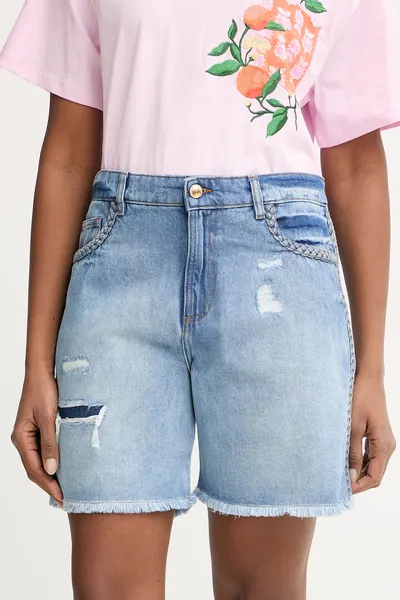 Just Cavalli pantaloni scurți pentru femei, din denim