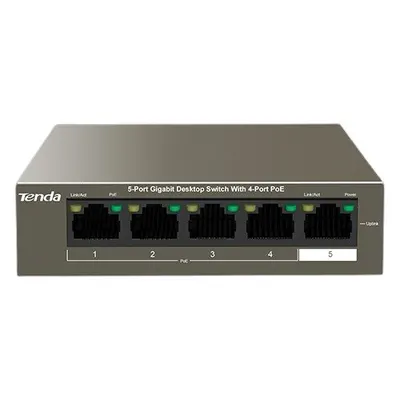 Switch, TENDA TND-TEG1105P-4-63W, 4 porturi Gigabit PoE, 1 port Uplink Gigabit
