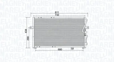 Radiator AC condensator potrivit KIA CARNIVAL I, CARNIVAL II 2.5 2.9D 08.99-06.06