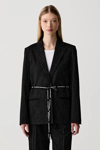 Karl Lagerfeld Jeans sacou cu un singur rând de nasturi pentru femei cu vâscoză