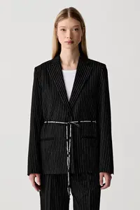 Karl Lagerfeld Jeans sacou cu un singur rând de nasturi pentru femei cu vâscoză