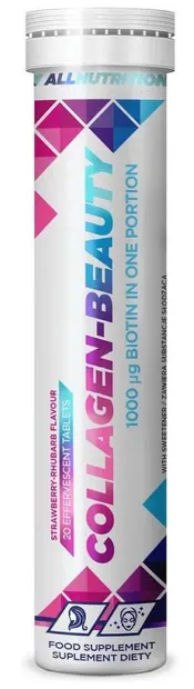 Colagen Beauty, căpșuni, 20 tablete efervescente, AllNutrition