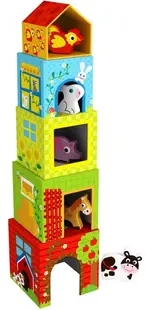 Cuburi educative Woopie - Fermă, 10 piese