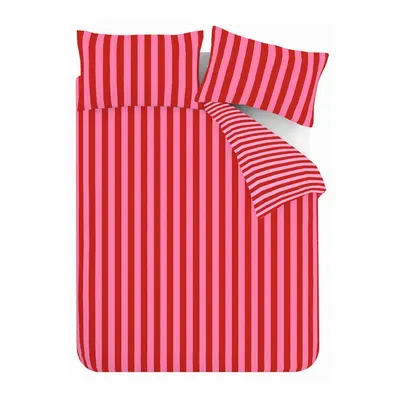 Lenjerie de pat roșie/roz pentru pat de o persoană 135x200 cm Stripe Tease – Sassy B