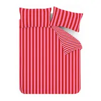Lenjerie de pat roșie/roz pentru pat dublu cu 3 piese 200x200 cm Stripe Tease – Sassy B