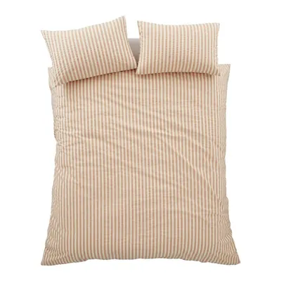 Lenjerie de pat portocalie pentru pat de o persoană 135x200 cm Cotton Rich Woven Stripe – Pineapple Elephant