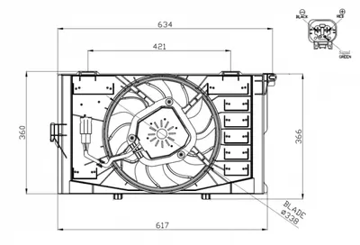 Ventilator radiator (cu carcasa) potrivit BMW I3 (I01) Electric 08.13