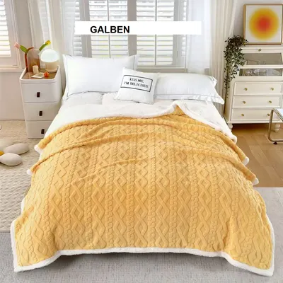 Patura FLEECE tricotata micropolar Galbena, Ralex | 200 x 230 cm