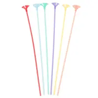 Bețe și rozete pentru baloane - multicolor (set 100 buc)