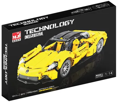 Constructor MJI: Technology Car - Mașină sport galbenă, 1269 piese