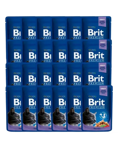 BRIT Premium Cat Adult Cod Fish cod in sos plic hrana pentru pisici 24x100g