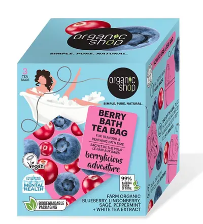 Organic Shop Pliculețe parfumate cu baie Berrylicious adventure, 3 x 50 g