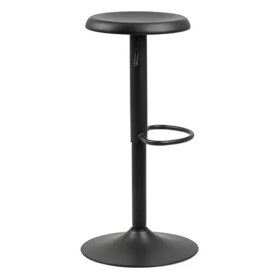 Scaun de bar negru cu înălțime ajustabilă din metal (înălțime șezut 59 cm) Finch – Actona