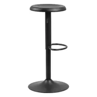 Scaun de bar negru cu înălțime ajustabilă din metal (înălțime șezut 59 cm) Finch – Actona
