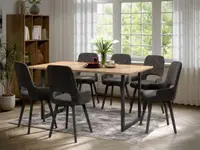 Set Masa Olive + 6 Scaune Berna Gri Inchis
