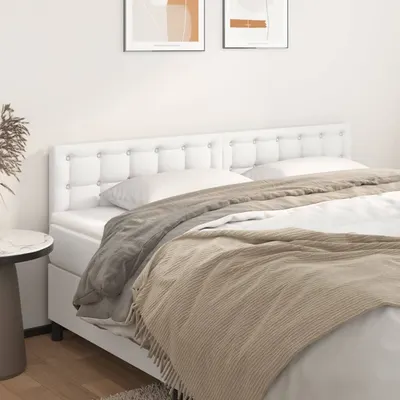vidaXL Tăblii de pat, alb, 160x5x78/88 cm, piele ecologică