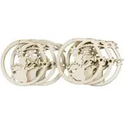 Accesorii creatie, lemn decupat, glob cu ingeras, set 6 buc, Colorarte