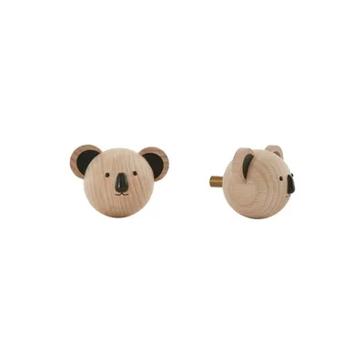 Cârlig în culoare naturală de montat pe perete din lemn de fag Koala – OYOY Mini