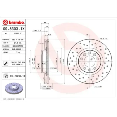 Disc frana BREMBO 09.8303.1X