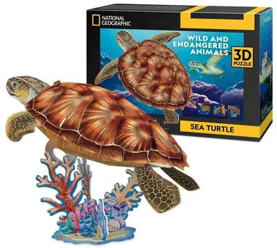 3D Puzzle Cubic Fun din 31 piese- Țestoasă de mare