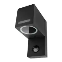Aplica LED Lida, 35W, senzor de miscare incorporat, unghi reglabil, IP44, negru
