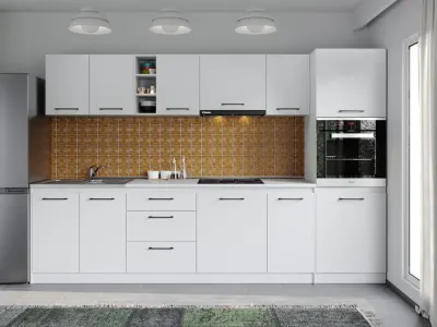 Set Mobila Bucatarie Mina Pure 300 Alb C180