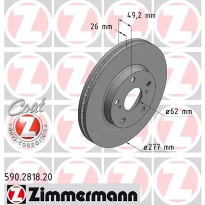 Disc frana ZIMMERMANN 590.2818.20