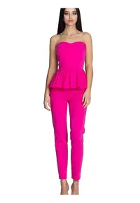 Pantaloni dama - Poliester/Viscoza - Roz -