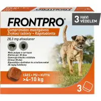 FRONTPRO, deparazitare externă câini, comprimate masticabile FRONTPRO, deparazitare externă câini, M(4 - 10kg), comprimate masticabile, 28mg x 3buc