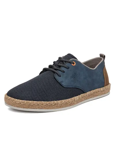 Pantofi pentru barbati bleumarin - textil - piele naturala