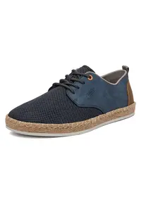 Pantofi pentru barbati bleumarin - textil - piele naturala -