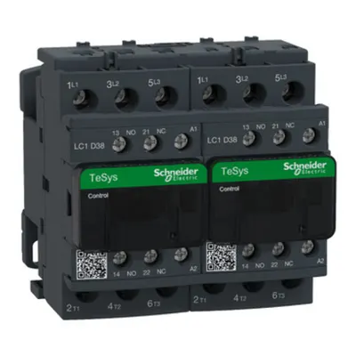 Contactor inversor, TeSys Deca, 3P(3NO), AC-3, <=440V, 38A, bobina 230V AC 50/60Hz, borne cu surub