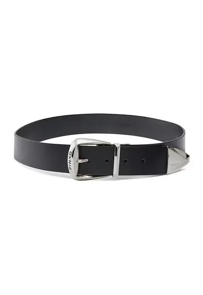 Curea uni de piele - Negru