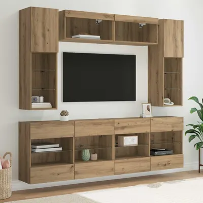 vidaXL Set Dulap pentru Televizor Montat pe Perete 6 buc.