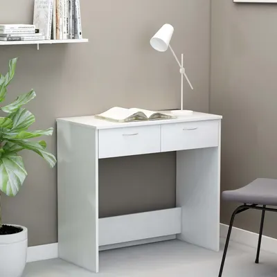 vidaXL Birou, alb, 80x40x75 cm, lemn prelucrat